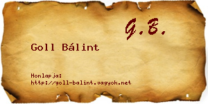 Goll Bálint névjegykártya