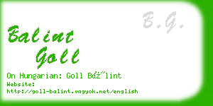 balint goll business card